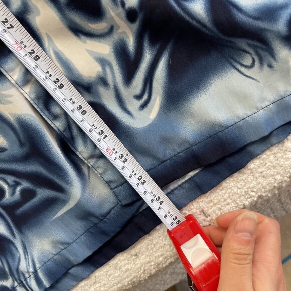 Y2K Urban Rags Skull Blue Flame AOP Shirt Black Men Sz 2XL Goth Cyber Punk Emo - Picture 13 of 16